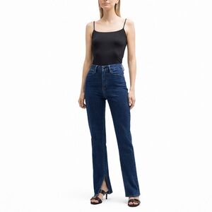 PAIGE 31x35 tall Stella Straight Leg Raw 0861 Split-Hem Jeans Grecia